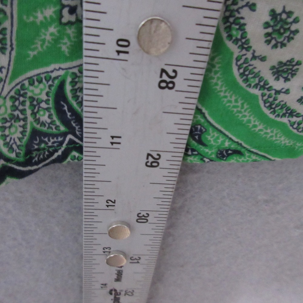 Lauren Ralph Lauren Top Plus 2X Green Paisley LRL Cotton Shirt‎ Old Money Tabbed - Picture 8 of 9